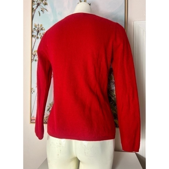 Cashmere by Charter Club Red 100% Cashmere V-Neck Pullover Sweater Soft Knit Sm - Picture 3 of 6